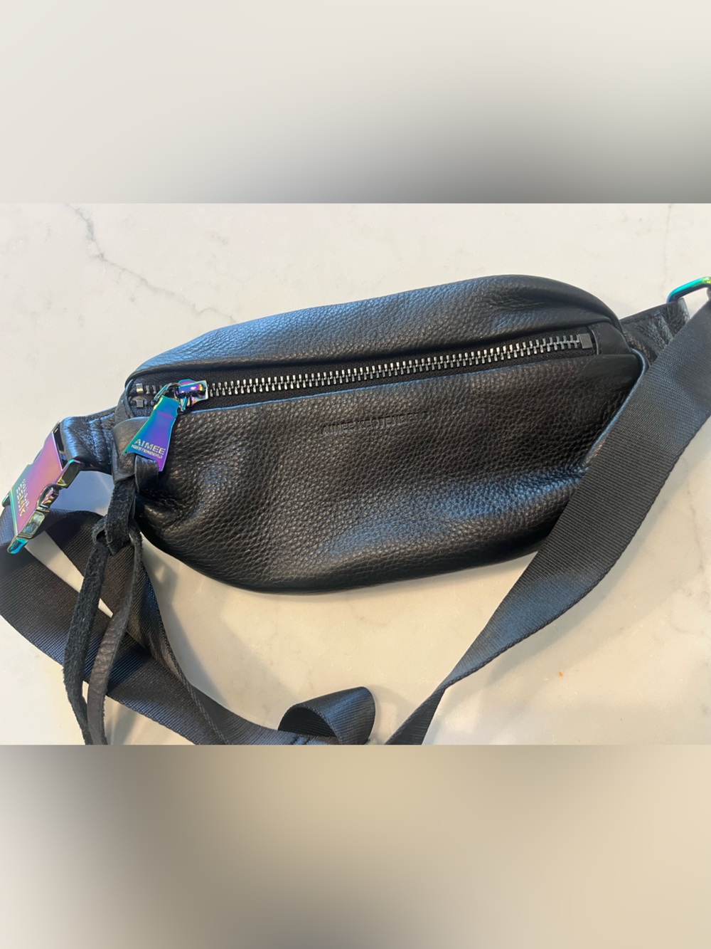 Aimee Kestenberg Black Pebbled Leather Belt Bag - Picture 12 of 16